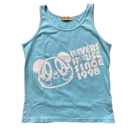 lovers house merry light blue cropped tank top