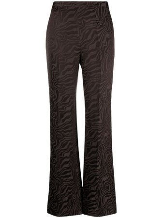 Shop Sandro Paris abstract-print flare trousers with Express Delivery - FARFETCH