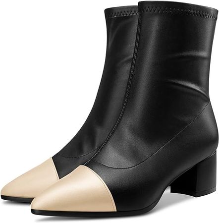 Amazon.com: Castamere Chunky Block Mid Heel Pointed Cap Toe Ankle Boots Short Bootie Zipper Party Basic Classic 2.0 Inches Heels : Clothing, Shoes & Jewelry