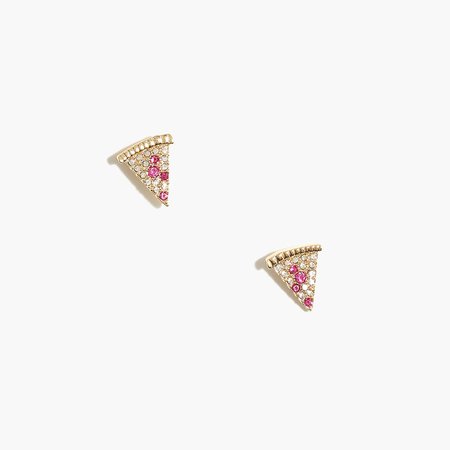 Crystal pizza stud earrings