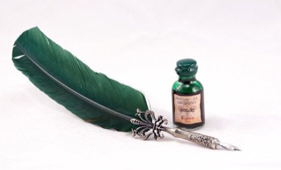 Slytherin feather pen