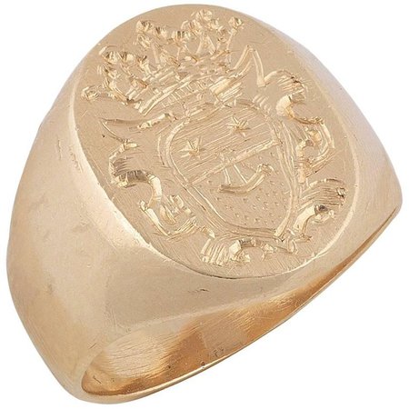 Gold Signet Ring For Sale at 1stdibs