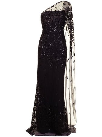 Shop Zuhair Murad tulle embellished fishtail gown with Express Delivery - FARFETCH
