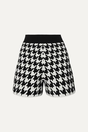 Alexander McQueen | Houndstooth jacquard-knit shorts | NET-A-PORTER.COM