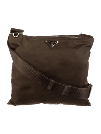 brown Prada messenger bag