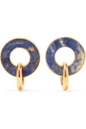 Paola Vilas | Constantin gold-plated sodalite earrings | NET-A-PORTER.COM