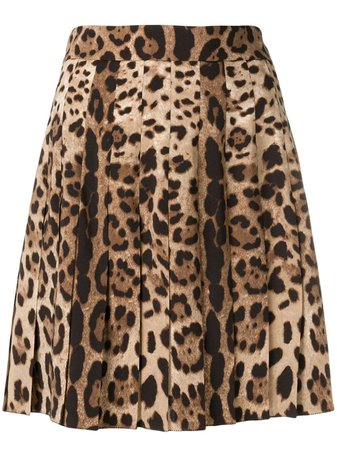 Dolce & Gabbana Falda Corta Con Pliegues y Estampado De Leopardo - Farfetch