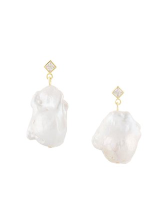 Eshvi abstract-pearl Hanging Earrings - Farfetch
