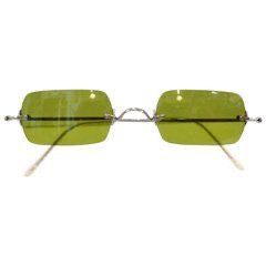 retro green square sunglasses