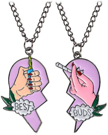 Toporchid Best Buds Heart Shape Necklace Matching BFF Best Friends Necklace Set: Amazon.co.uk: Jewellery