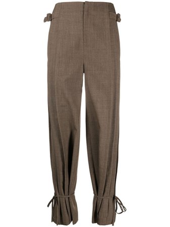 Shop brown Andersson Bell Carina pleated pinstripe trousers with Express Delivery - Farfetch