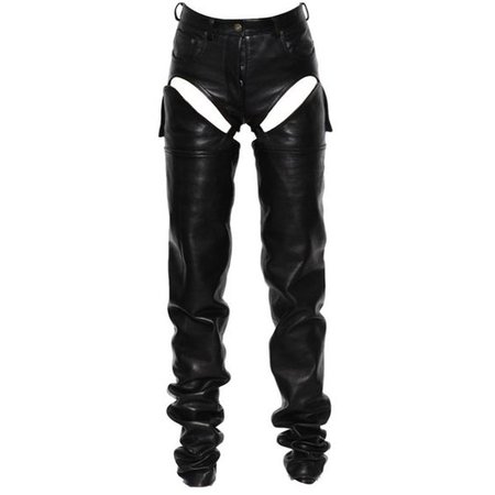 Y PROJECT. CUTOUT TRANSFORMER LEATHER PANTS