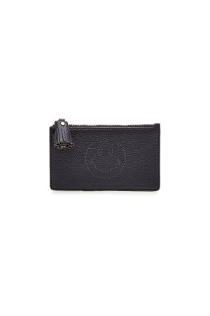 Smiley Leather Zipped Card and Key Case Gr. One Size