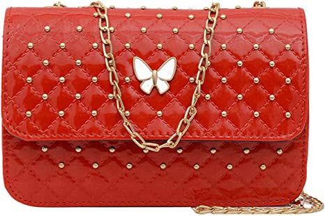 Amazon.com | QIANJINGCQ Chain Plain Bag Shoulder Messenger Small Square Bag Simple Retro Ladies Bag | Messenger Bags