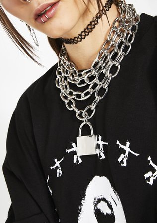 Layered Lock Chain Necklace | Dolls Kill