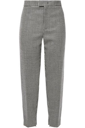 Black Cropped houndstooth wool tapered pants | Sale up to 70% off | THE OUTNET | REDValentino | THE OUTNET