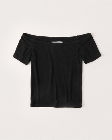 Womens Off-The-Shoulder Ribbed Top | Womens | Abercrombie.com