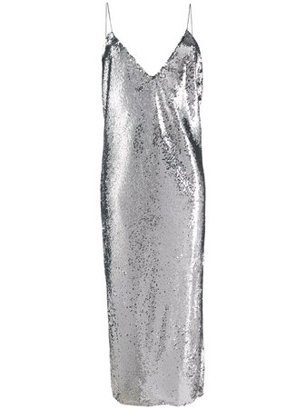 Metallic Stella Mccartney Sequinned Low-Back Midi Dress | Farfetch.com