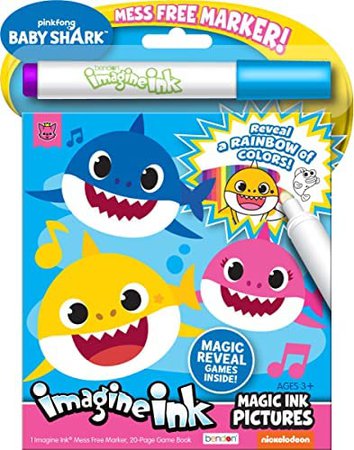 Amazon.com: Bendon Imagine Ink Magic Ink Pictures and Game Book with Mess Free Marker (Baby Sharks) : Toys & Games