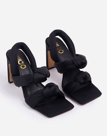 Ego x Molly-Mae Infatuated padded heeled sandals in black | ASOS