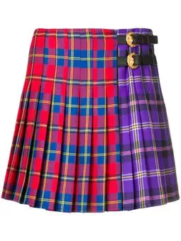 VERSACE two-tone tartan skirt