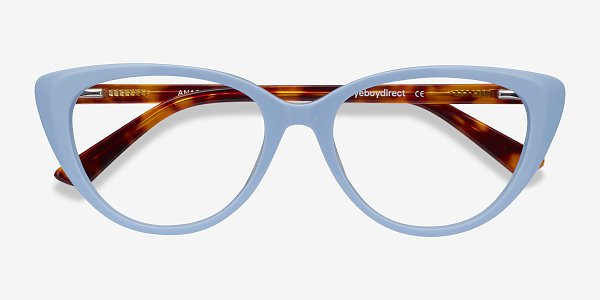 Anastasia - Cat Eye Baby Blue & Tortoise Frame Glasses For Women