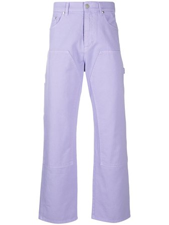 Shop purple MSGM straight-leg cotton jeans with Express Delivery - Farfetch