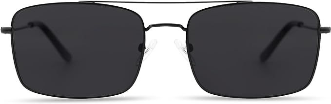 SOJOS Retro Rectangle Sunglasses for Women Men Vintage Rectangular Metal Frame Unisex Sunnies SJ1202 with Black Frame/Grey Lens at Amazon Men’s Clothing store