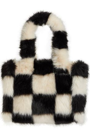 Stand Studio Liz Checkerboard Faux Fur Handbag | Nordstrom
