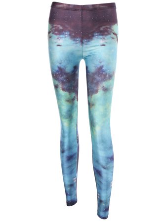 [73% OFF] Ombre Color Galaxy Print High Waist Leggings | Rosegal