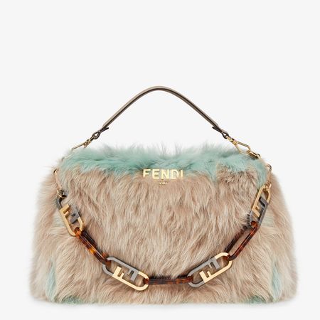 Fendi O’Lock Zipper - Two-color fox fur bag | Fendi