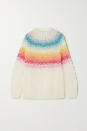 Rose Carmine | Striped mohair-blend sweater | NET-A-PORTER.COM
