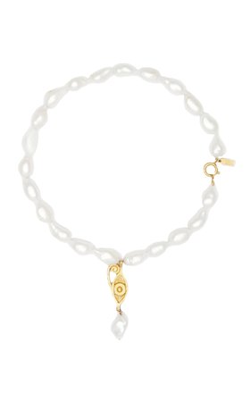 Ines 14k Yellow Gold Pearl Necklace By Deux Lions