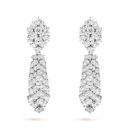 Van Cleef & Arpels À Cheval transformable earrings, large model Platinum, Diamond - Van Cleef & Arpels