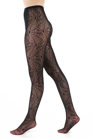 All Over Cobweb Lace Black Gothic Tights | Gothic