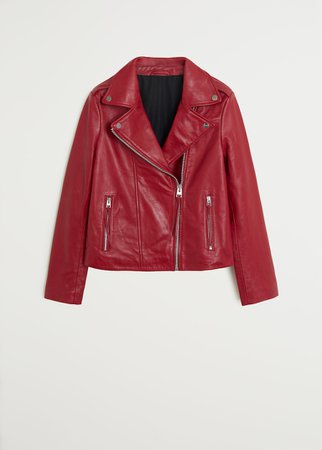 Leather biker jacket - Women | Mango United Kingdom