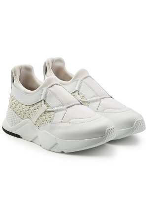 Sneakers with Leather and Woven Detail Gr. IT 37