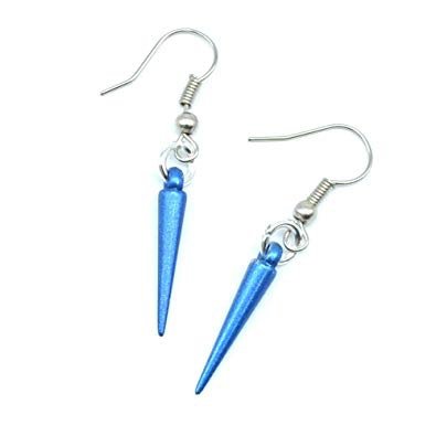 metallic blue earrings