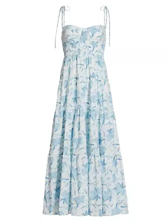 Shop Wayf Rachelle Smocked Floral Midi Dress | Saks Fifth Avenue