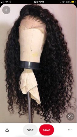 black curly long hair