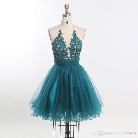 Sexy Teal Lace Short Cheap Graduation Dresses See Through Sequined 2018 New Arrival Zipper Back Mini Short Prom Homecoming Dress Gowns Style Dress Unique Dress From Lovemydress, $92.47| DHgate.Com
