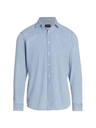 Shop ZEGNA Pure Cotton Denim Shirt | Saks Fifth Avenue