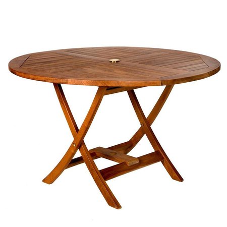 All Things Cedar - Round Outdoor Dining Table 48-in W x 48-in L with Umbrella Hole in the Patio Tables department at Lowes.com