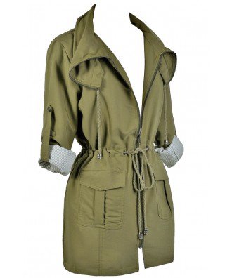 Olive Green Jacket, Cute Hiking Jacket, Cute Fall Jacket | Lily Boutique