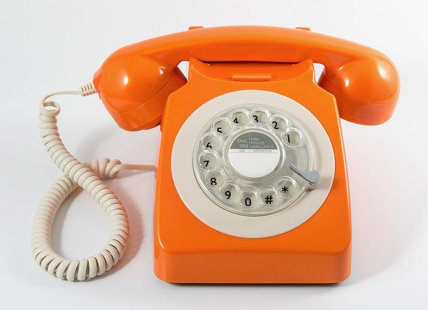 70's orange rotary phone