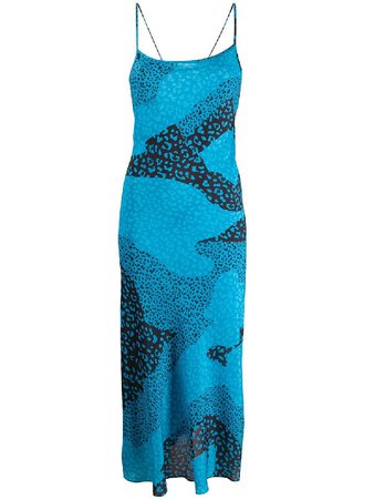 RIXO LONDON Sylvie Leopard-print Silk Midi Dress