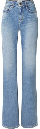 The Scooped Jarvis Mid-rise Flared Jeans - Light denim