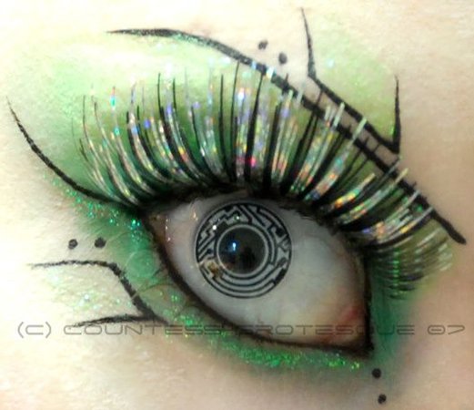 Green Cybergoth Eye Makeup