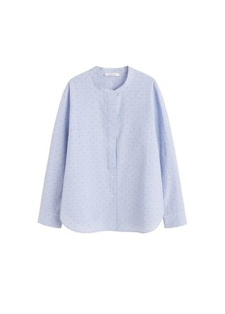 Violeta BY MANGO Mao collar cotton shirt