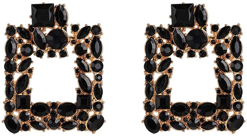 Amazon.com: Rhinestone Square Dangle Earrings Sparkly Crystal Geometric Drop Statement Earrings for Women KELMALL COLLECTION: Jewelry